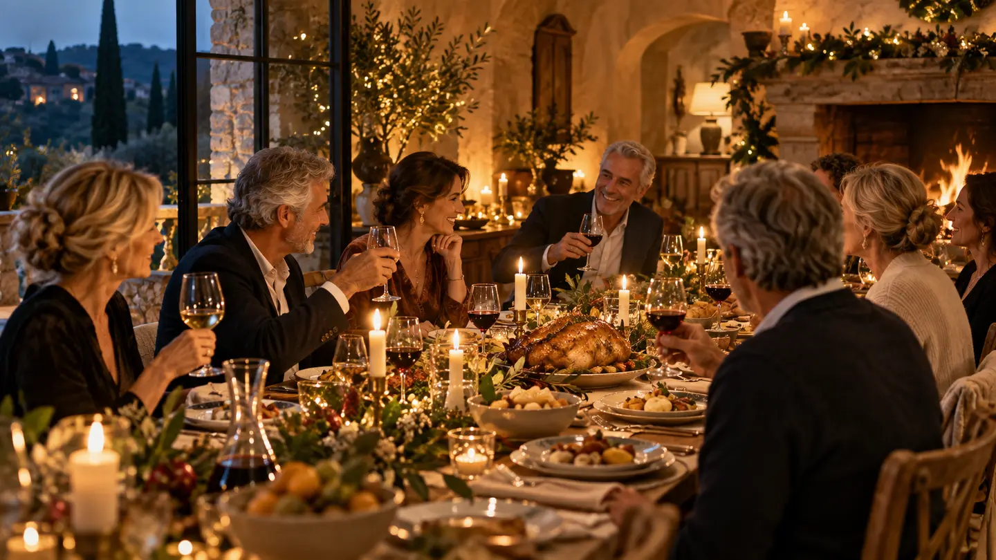 Editorial illustration for Chtistmas Dinner.