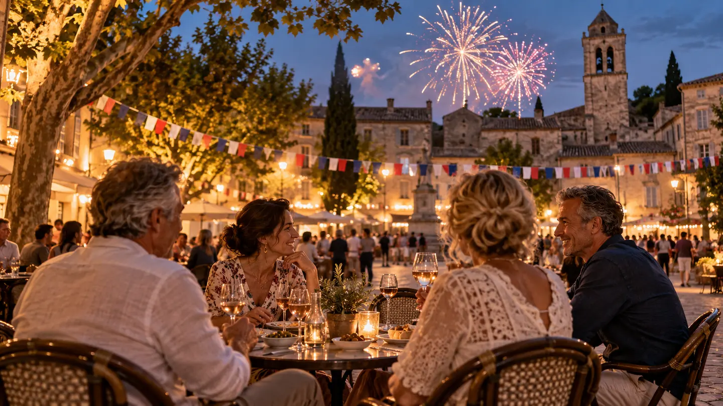 Editorial illustration for Celebrate le Fête Nationale in SaintRemy de Provence.