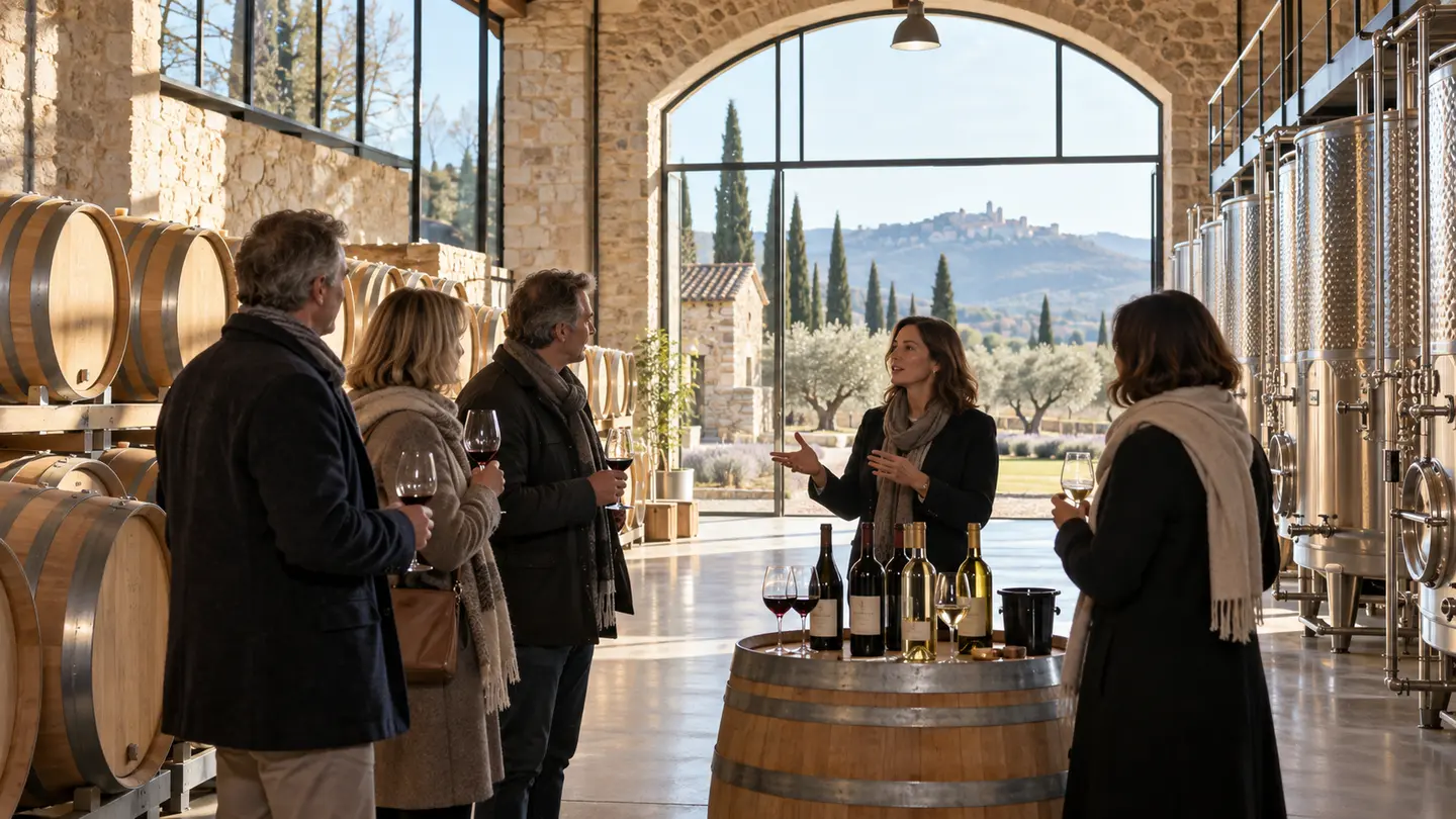 Editorial illustration for Winery Visit and Tasting.